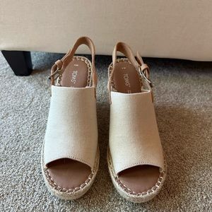 Toms Monica Wedge Heel 8M, worn once